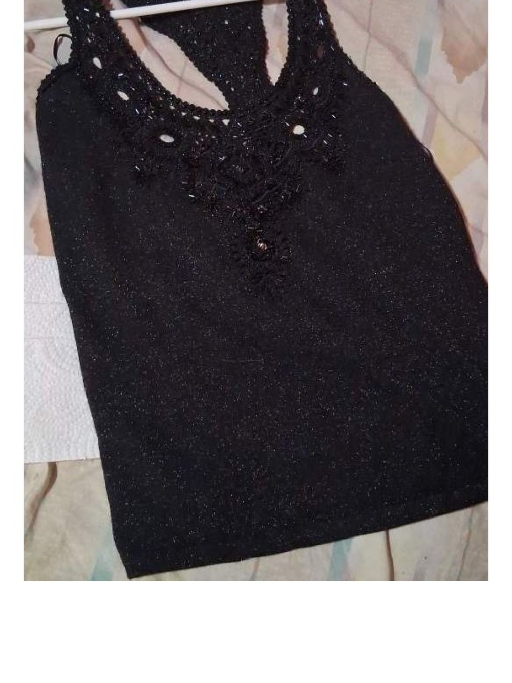 Escada Black Knit Beaded Tank Top